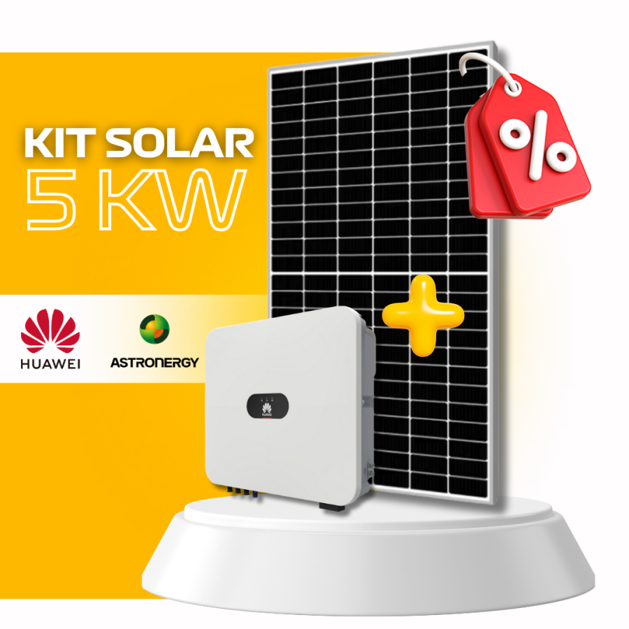 KIT OnGrid 5kW: Inversor Híbrido Huawei SUN2000 5KTL-L1 + 10 Paneles Solares Bifaciales Astronergy de 580 Wp
