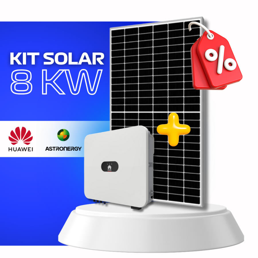 KIT OnGrid 8kW: Inversor Híbrido Huawei SUN2000 8KTL-LC0 + 14 Paneles Solares Bifaciales Astronergy de 580 Wp